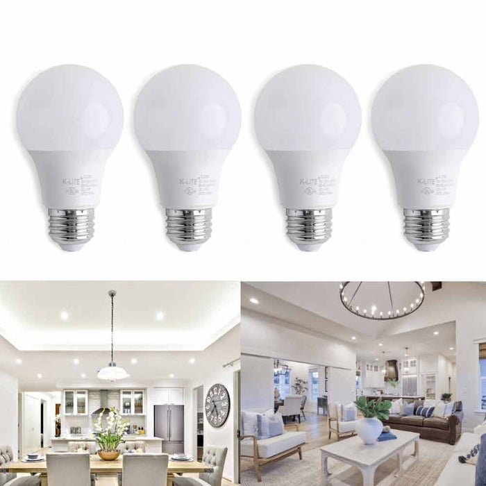 4 Pack A19 LED Light Bulbs 60W 9W 800 Lumens LED Bulb Energy Efficient UL Listed