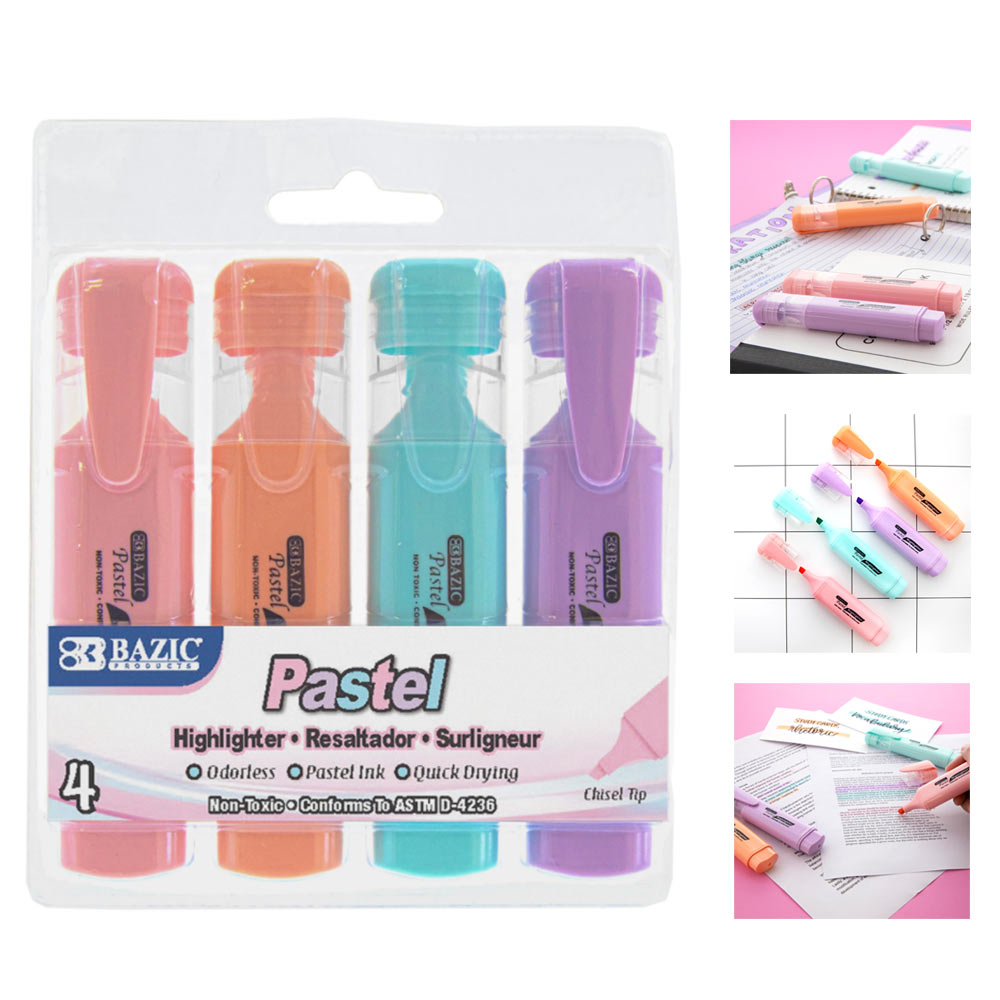 BAZIC Assorted Colors Fine Tip Permanent Markers w/ Pocket Clip (8/Pack)  Bazic Products