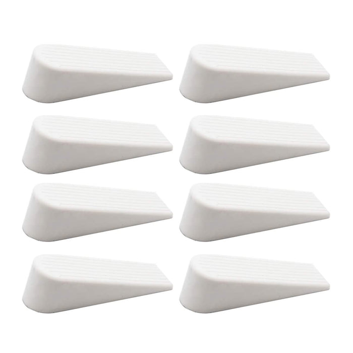 16 Spring Door Stopper Wedge Holder Set White Plastic Stop Doorstop Carpet Floor