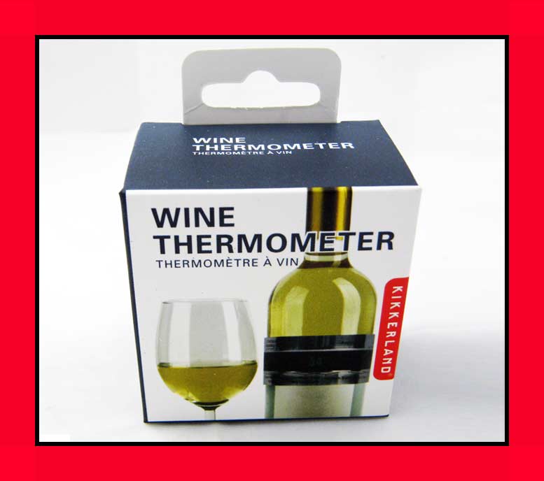 Wine Bottle Thermometer Snap Stainless Steel Display Checker Kikkerland