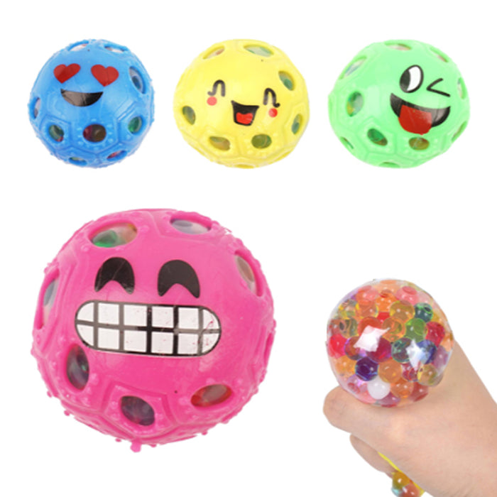 4 Pc Stress Ball Beads Squeeze Anti Anxiety Reliever Kids Sensory Toy Gift Party