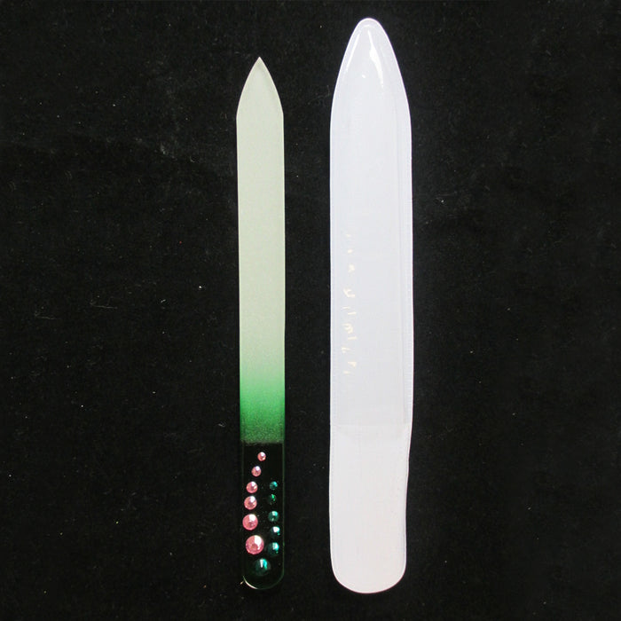 2PC Double Sided Etched Crystal Nail File Set For Nail Art Emery Boards Manicure