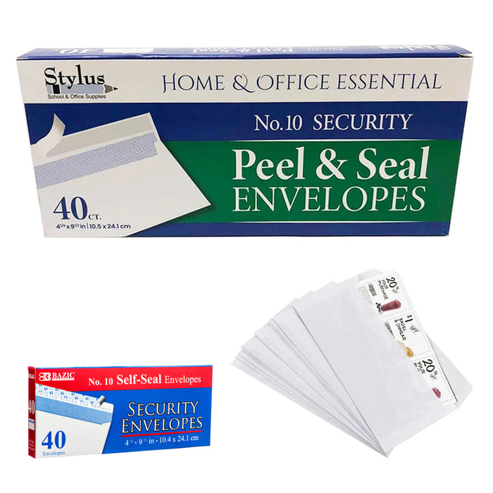 120 White Peel Self Seal Security Letter Mail Long Envelopes N10 4-1/8 X 9-1/2in