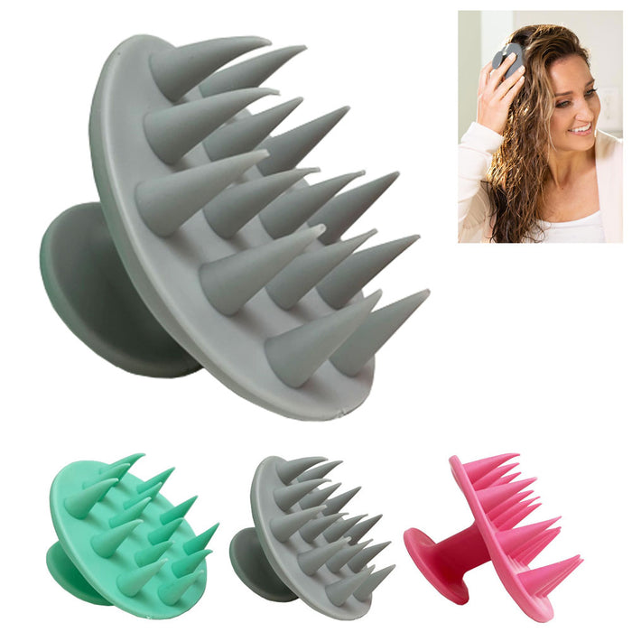 1 Silicone Hair Shampoo Scalp Massager Brush Comb Conditioner Head Care Salon