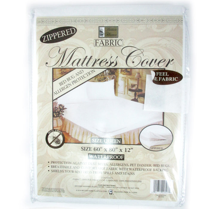 1 Queen Size Zippered Mattress Cover Waterproof Bed Bug Dust Mite Protect Fabric