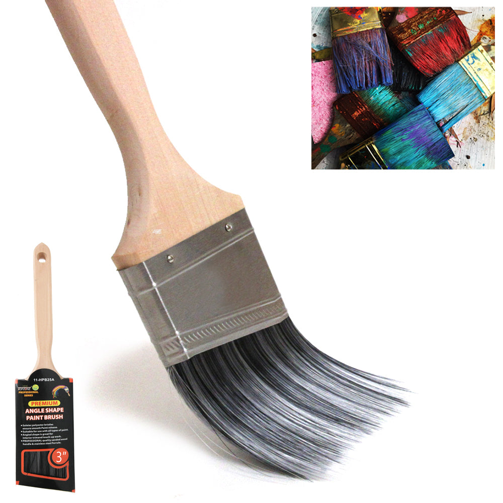 3 PC ASSORTED HOUSE WALL PAINT BRUSH SET Home Room Brushes Exterior  Interior Lot