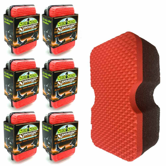 6 Pack Instant Shoe Polish Shine Brush Sponge Leather Shoes New Boots Clean Care