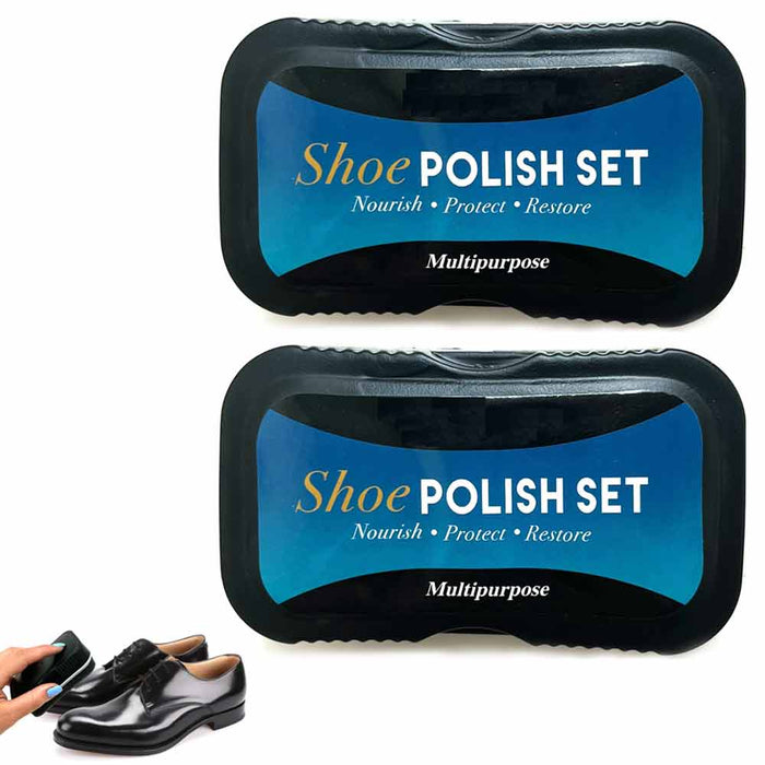 2 Pk Instant Shoe Shine Sponge Cleaning Protector Leather Care Boots All Colors