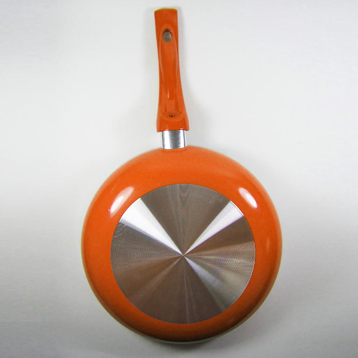 11 Non Stick Ceramic Coated Frying Pan Orange Colored Finish Skillet Aluminum