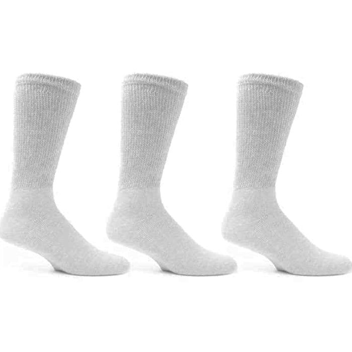 3 Pairs Diabetic Crew Circulation Socks Health Support Cotton Loose Fit Sz 10-13