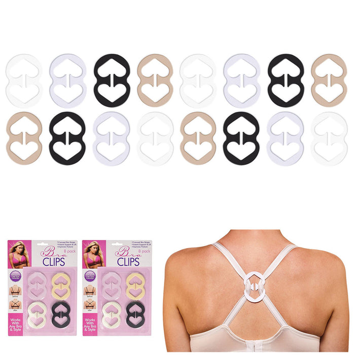 16 Pc Bra Strap Concealer Clips Solution Perfect Lift Cleavage Control  Racerback