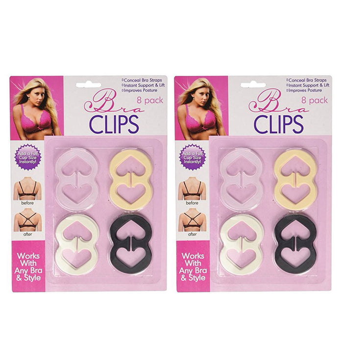 6 Piece Bra Strap Clips, Conceal Straps, for Cleavage Control and