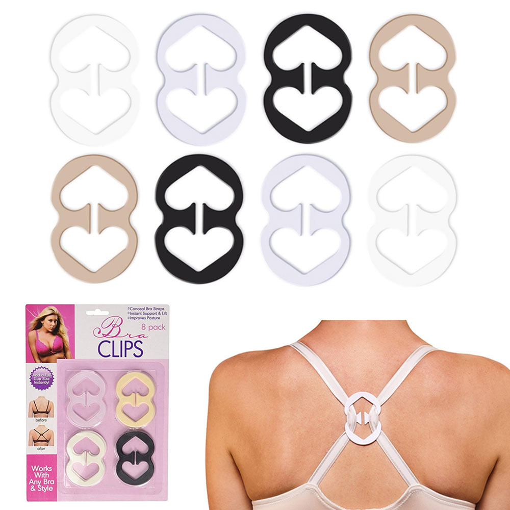2-Pack Cleavage Control Holder Clips Hide Bra Clasp Strap Buckle