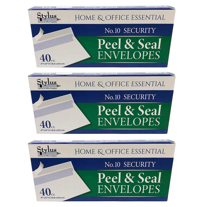 120 White Peel Self Seal Security Letter Mail Long Envelopes N10 4-1/8 X 9-1/2in