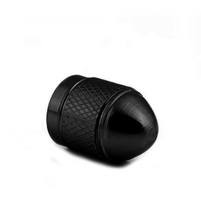 4 Black Aluminum Metal Tire Valve Wheel Stem Air Caps Universal Truck Suv Car