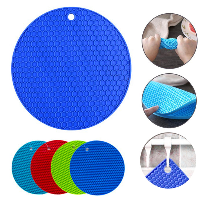 4pc Silicone Trivet Pot Holder Heat Resistant Mat Non Slip Oven Mitts Jar Opener