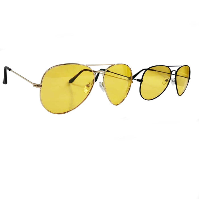 Unisex Aviator Sunglasses Polarized Sun Glasses For Men or Women -  Sunglasses - Yellow - CF18WUMIT2S