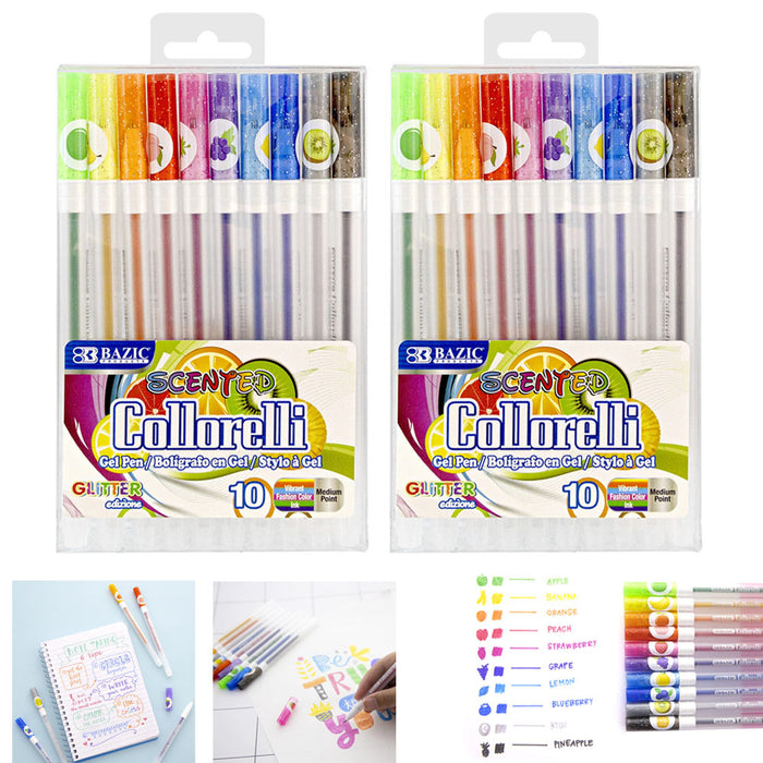 12-color Neon Gel Pens For Adults Coloring, Kids Highlighting, Outlining,  And Diy Craft Projects. Metallic Pen Set With Glitter Gel Pens, Perfect For
