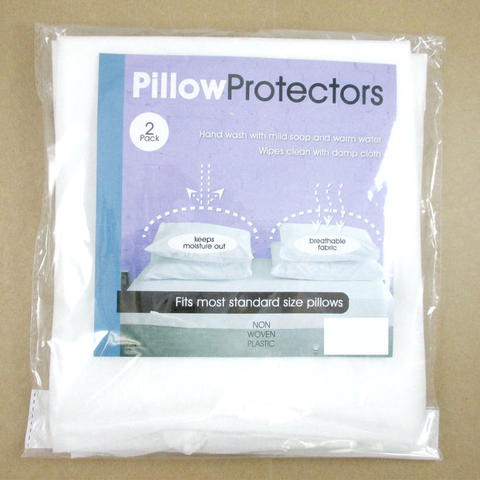 Set Of 2 Pillow Protector Cover Standard Size Pillowcase Soft Fabric Bedding New