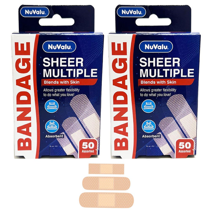 100 Ct Adhesive Bandages Sheer Sterile Flexible Strip Band First Aid Wound Care