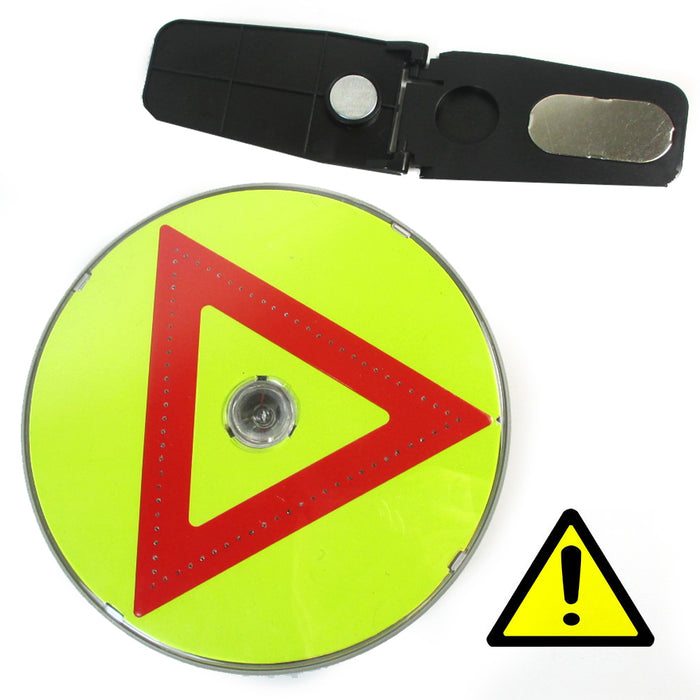 3X Car Triangles Safety Warning Parking Sign LED Reflective Road Emergency Flash