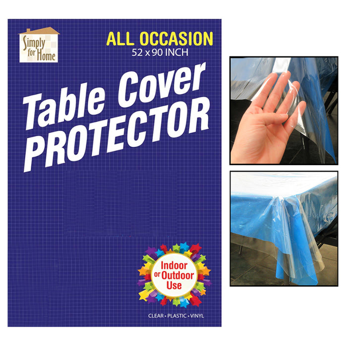 Clear Vinyl Tablecloth Protectors Cover Wedding Banquet Party Waterproof 52 X 90