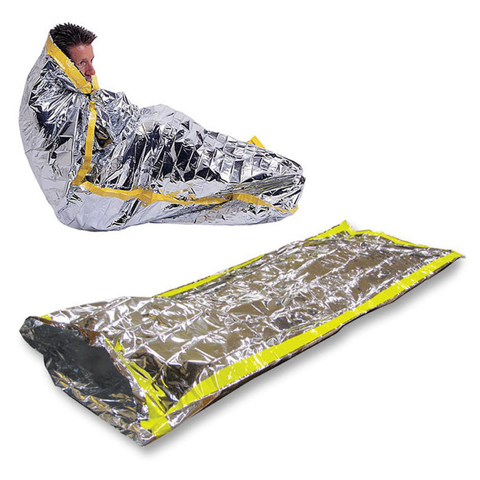 2PC Outdoor Emergency Blanket Sleeping Bag 84" x 46" Survival Reflective Camping