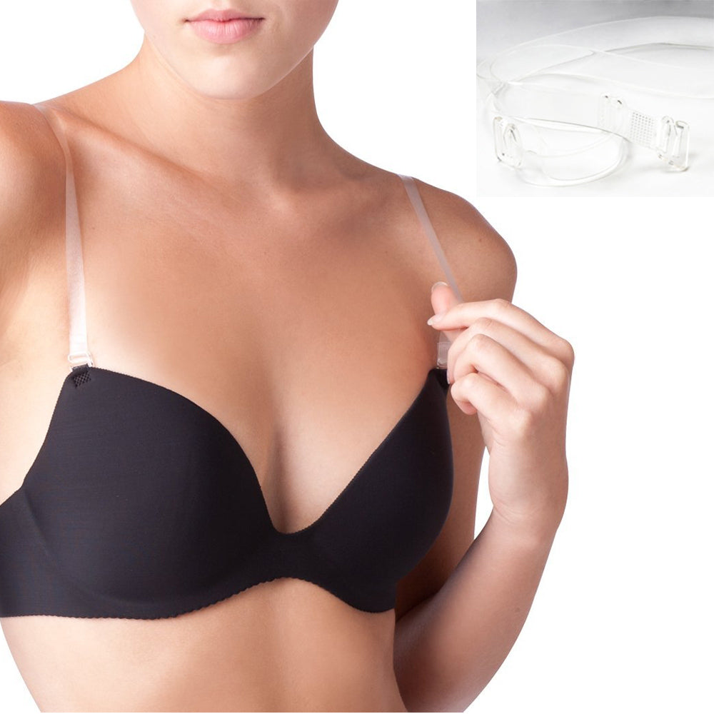 Rovtop Invisible Bra Strap, Clear Bra Strap, 4 Pairs 22-45mm