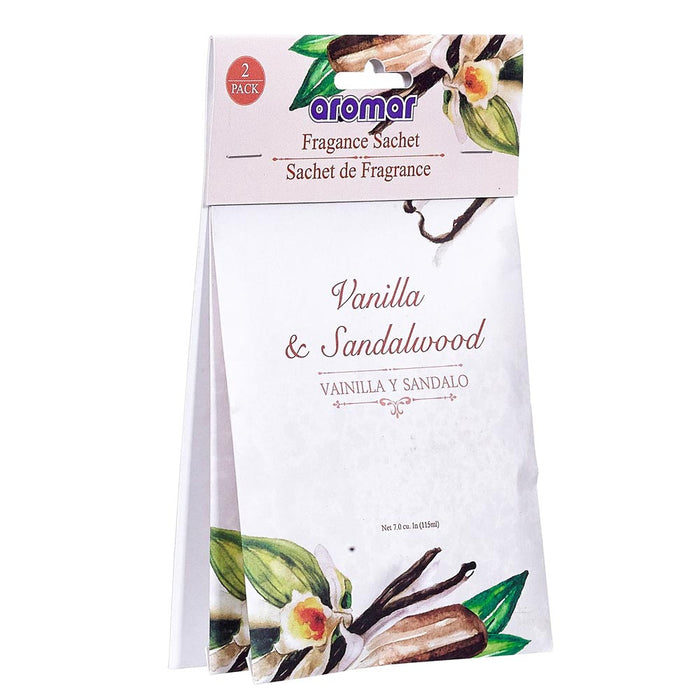 6 Pc Vanilla Sandalwood Scented Sachets Drawer Closet Bags Air Freshener Home