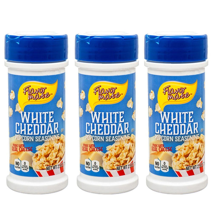 3 Popcorn Seasoning White Cheddar 0 Calories Real Cheese No Gluten Veggies 2.5oz