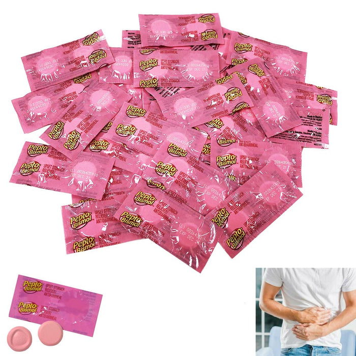 Pepto Bismol 30 Chewables Relief Stomach Heartburn Antidiarrheal Gas Indigestion