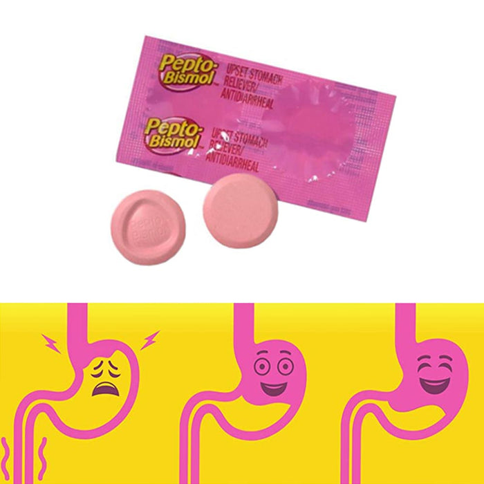 10 Pack Pepto Bismol Chewable Stomach Relief Multi Symptom Gas Nausea Heartburn