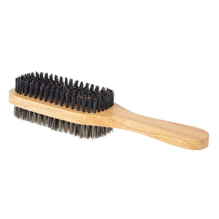 Professional Wood Wave Brush Boar 2-Sided Wolfing Layer Waves Firm Soft Bristles
