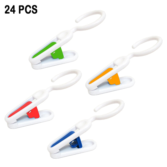 AllTopBargains 5 Laundry Hooks Clothes Pins Hanging Clips Plastic Hanger Home Travel Portable !, White