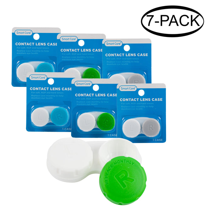 7 Pack Contact Lens Cases Solution Holder Small Container Storage Travel Kit Set