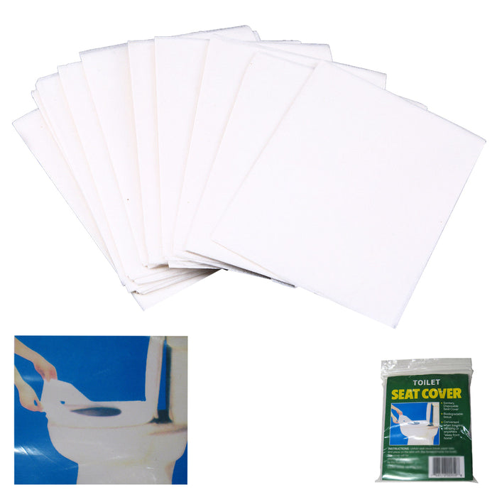 50 Pc Disposable Toilet Seat Covers Paper Sanitary Bath Travel Biodegradable