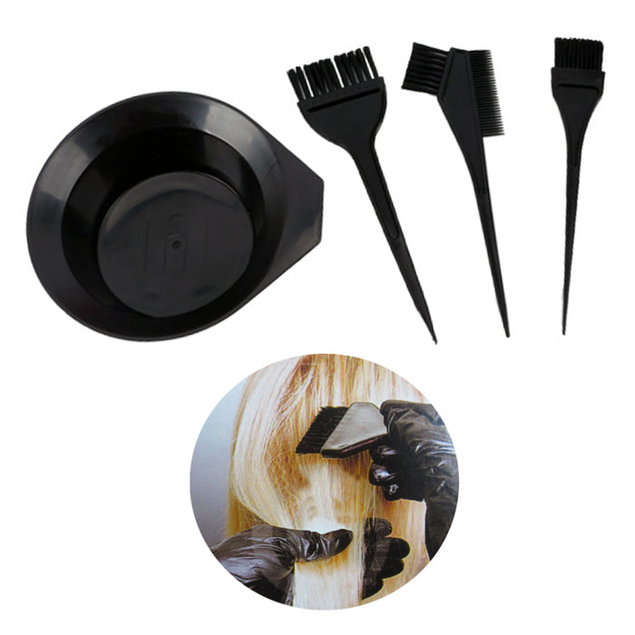 3 Pack Hair Coloring Brush And Bowl Set Bleaching Dye Kit Salon Beauty Comb Tint