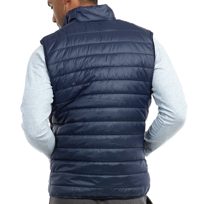 Men's Vest Lightweight Water-Resistant Bubble Puffer Zipper Winter Warm Navy XL