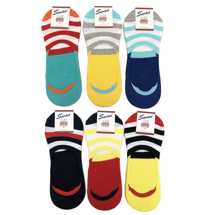 6 Pairs Low Cut Socks Cotton No Show Hidden Invisible Non Slip Flat Boat Women