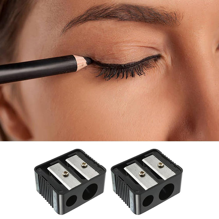 2 Eyebrow Dual Pencil Sharpener Infallible Tool Compact Wooden Lip Line Eyeliner