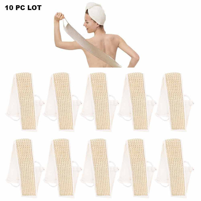 10 PC LOT Natural Back Scrubber Loofah Bath Shower Exfoliating Deep Clean Strap