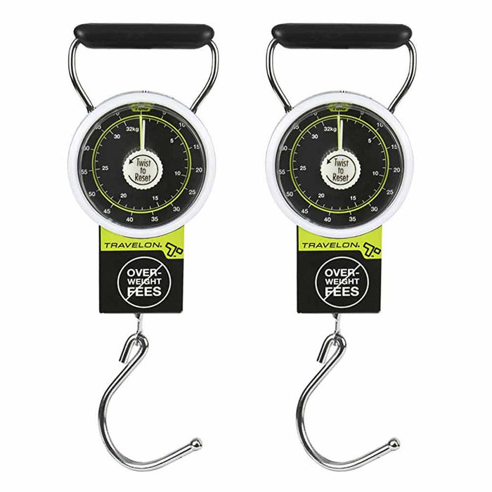 2 Pack Travelon Luggage Scale Stop and Lock Tape Measure 75 lb Travel Weight 19325