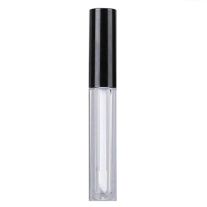 10 Empty Lip Gloss Black Lid Lipstick Balm Clear Containers Tip Applicator 10ml