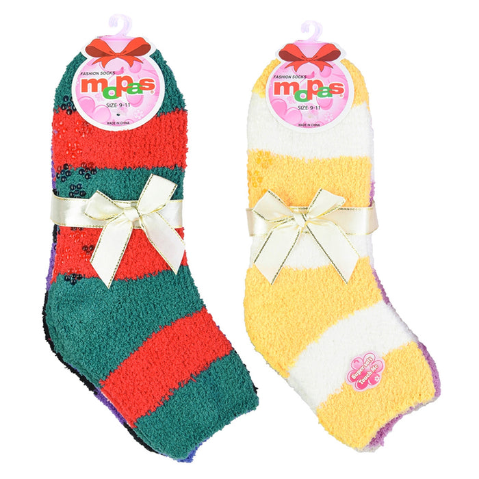 Womens Fuzzy Socks Non-slip Slipper Socks Soft Non Skid Hospital Socks Warm Grip  Socks Winter Plush Cozy Socks 