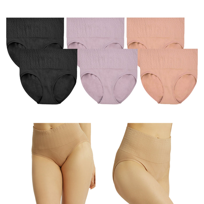 Women\'s High Waist Underwear Solid Color Panty Shapewear For