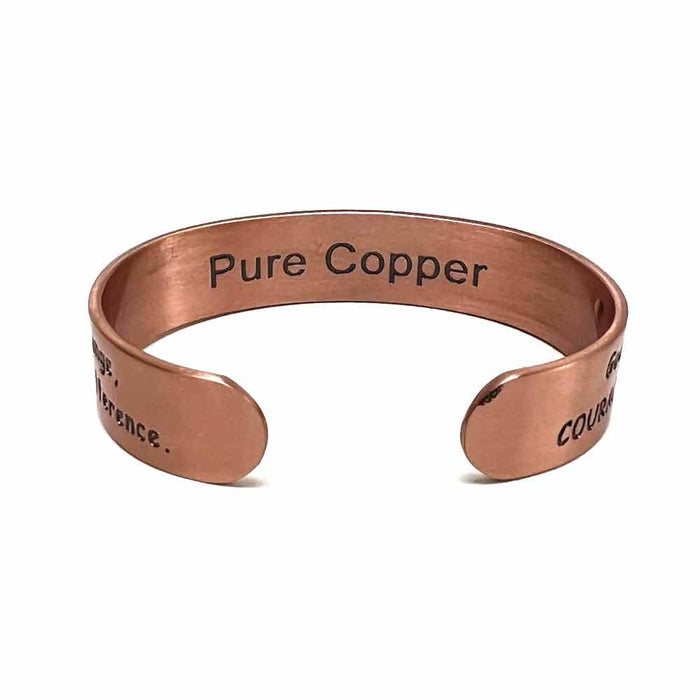 Pure Copper Cuff Bracelet Serenity Prayer Magnetic Healing Arthritis Pain Relief