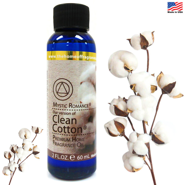 2 Clean Cotton Fragrance Oils Aroma Therapy Scent Home Air Diffuser Burner 60ml