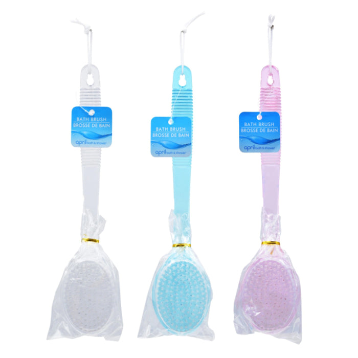 3 Pc Exfoliating Back Scrub Shower Bath Body Brush Scrubber Massager 14" Spa