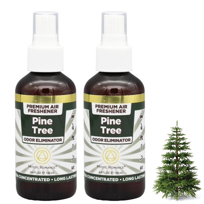 2 Pc Pine Tree Air Freshener Spray Odor Eliminator Holiday Collection Home Car