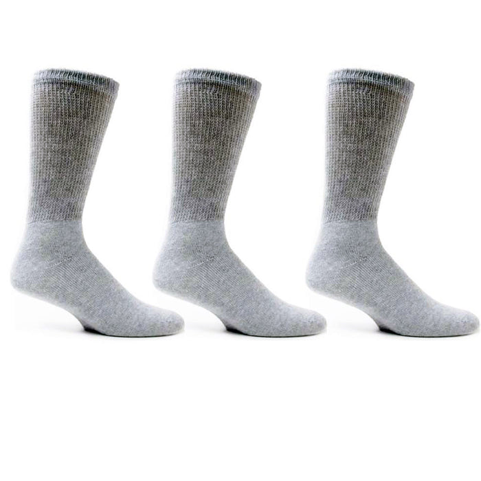 3 Pairs Diabetic Crew Circulation Socks Health Support Mens Loose Fit Sz 10-13 !